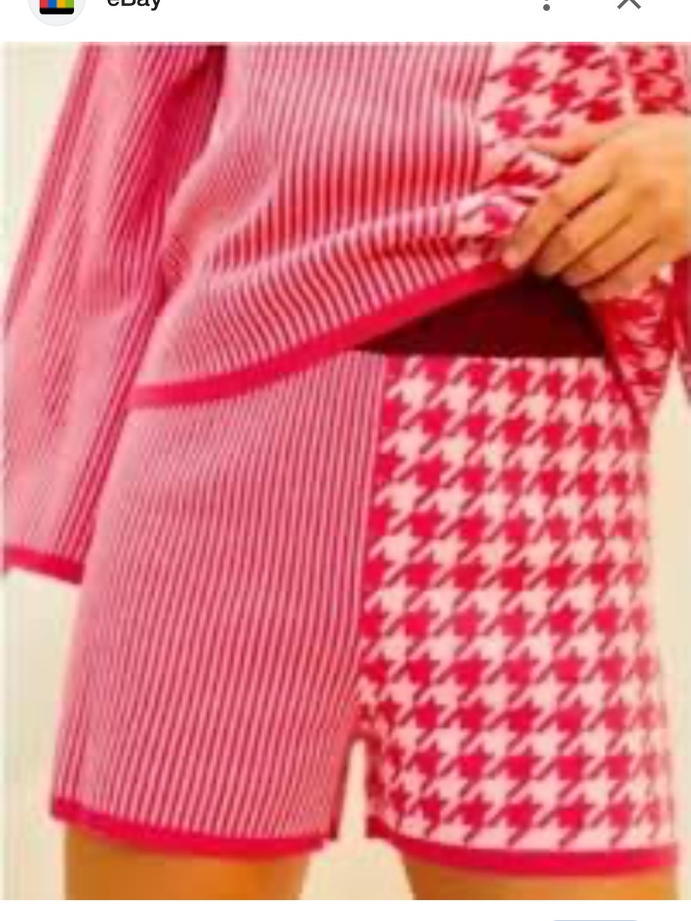 Anthropologie dolan Pink Houndstooth & Stripe Shorts Women’s XS
